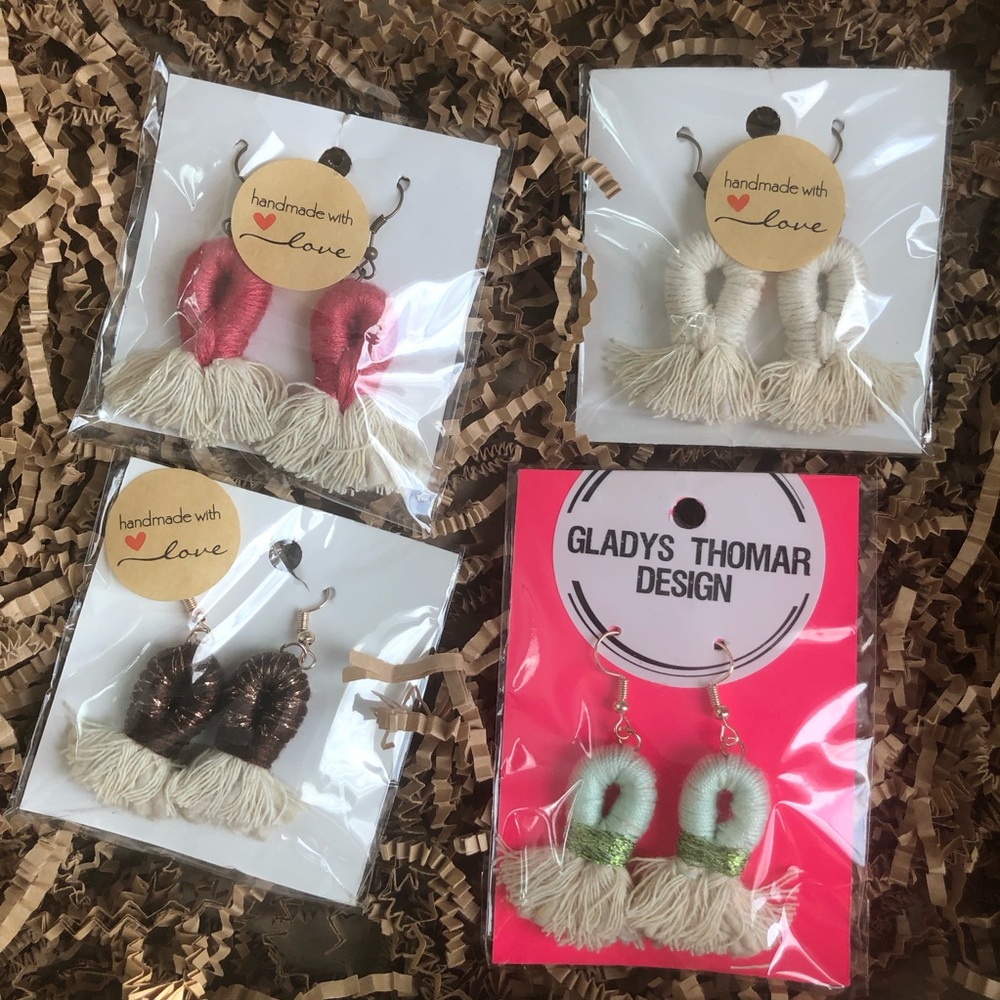 Macrame earrings pack of 4